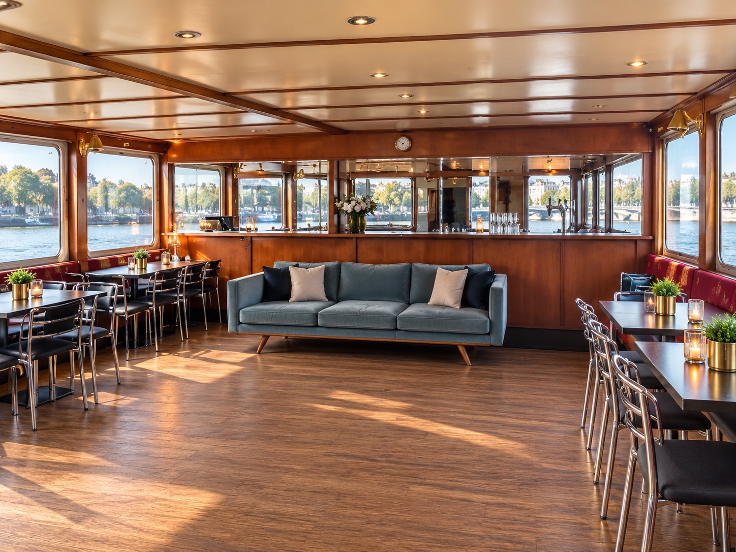 Spacious redesigned lounge and bar aboard Suerita