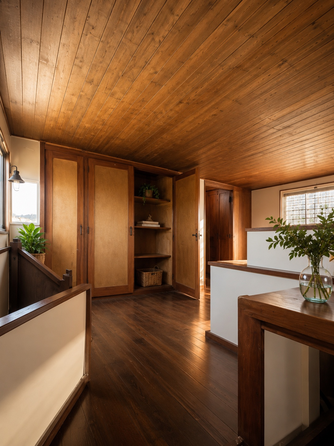 Warm private cabin interior